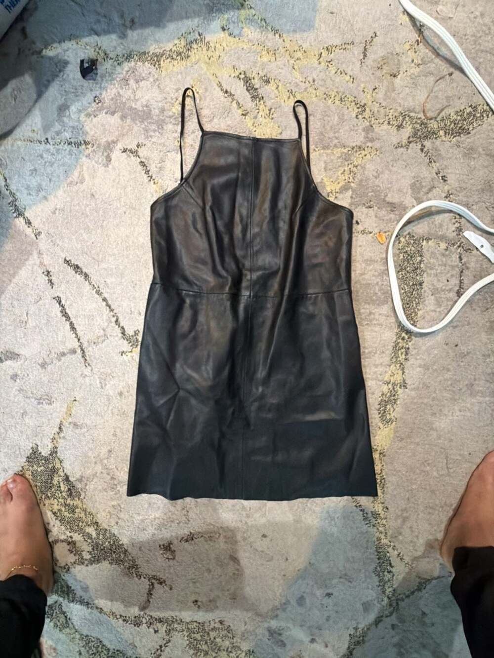 Urban Outfitters Faux Leather Square-Neck Mini Dress